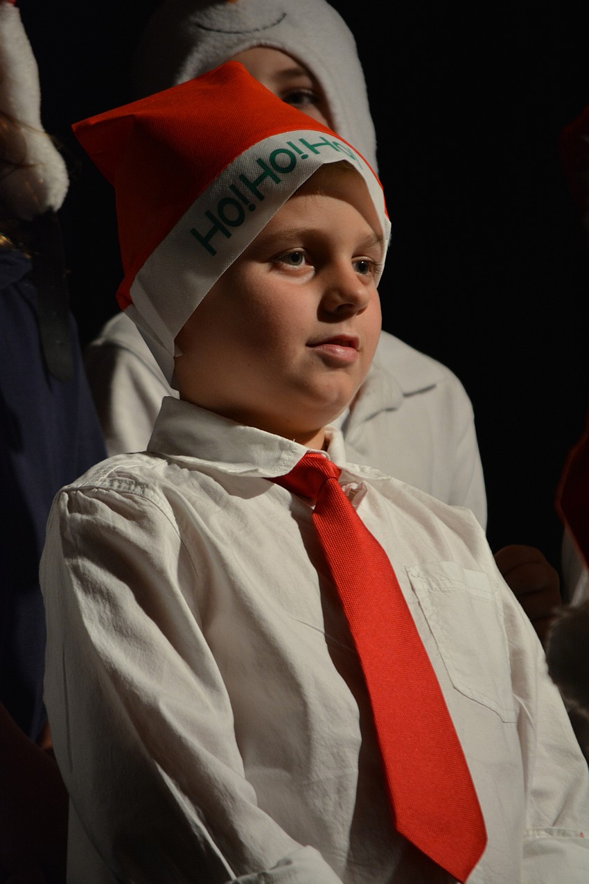 Dylan Graziano sported a Santa hat.
