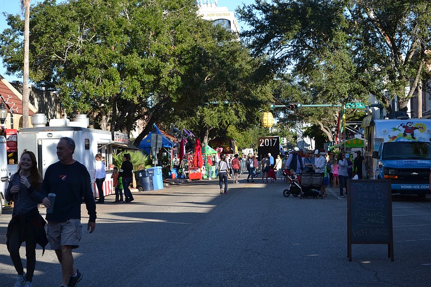Sarasota residents usher in the new year with the Pineapple Drop downtown.
