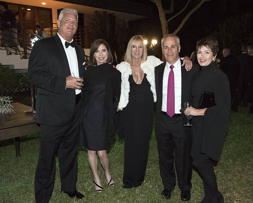 Tim Morris, Sheila Delaney and Lynn Morris with Jay and Holly Logan