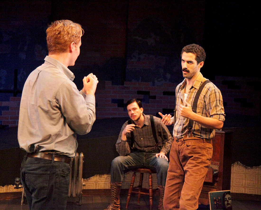 Dustin Babin, Aleksandr Krapivkin and Wes Tolman in the FSU/Asolo Conservatory&#39; s production of "A View from the Bridge." Photo by Frank Atura.