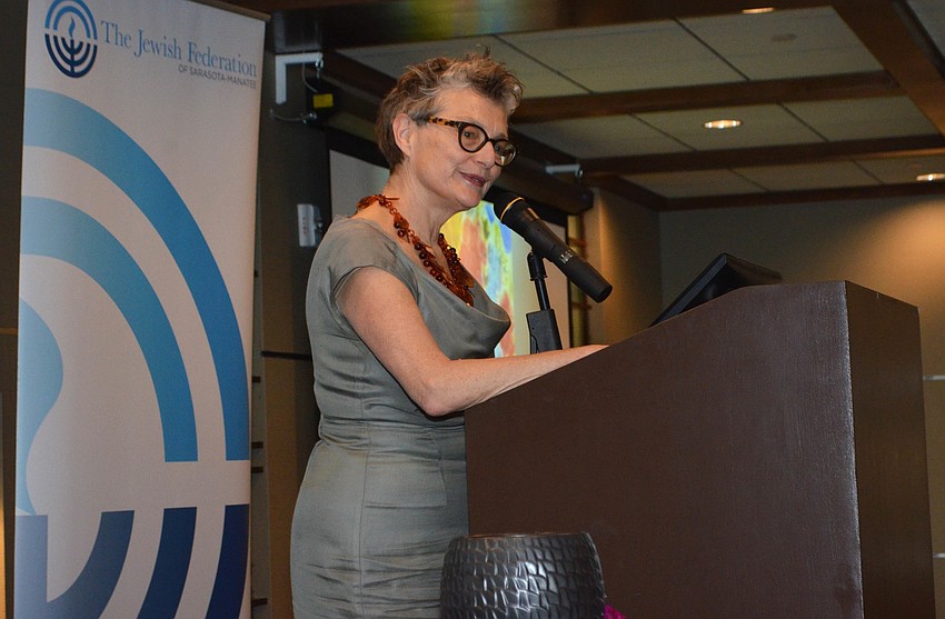 Speaker Bella Meyer tells stories about her grandfather, Marc Chagall.