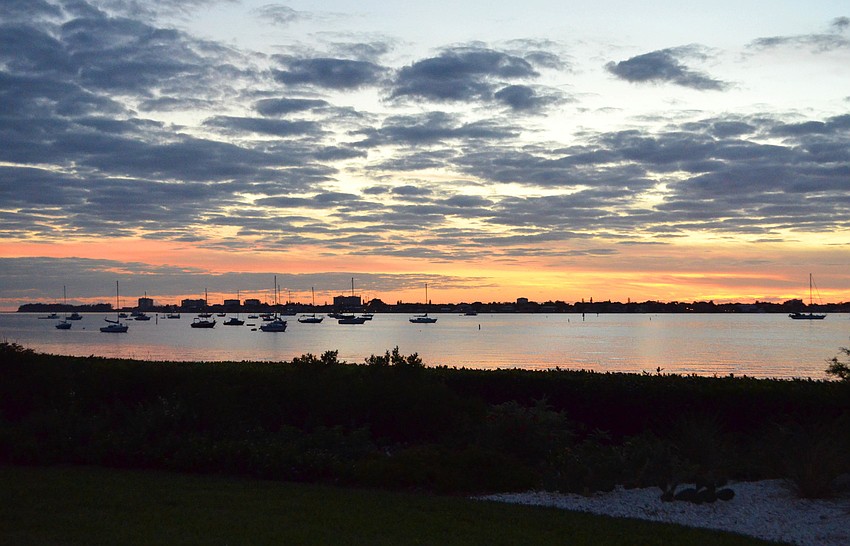 Guests enjoyed a stunning sunset over Sarasota Bay.