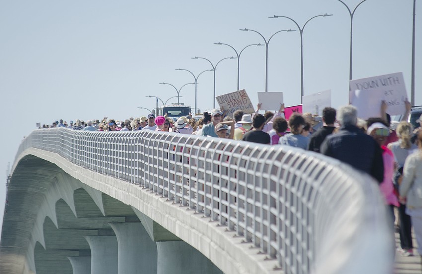 Sarasota Police Department estimates that between 7,500 and 8,000 people attended the Women’s Solidarity March.