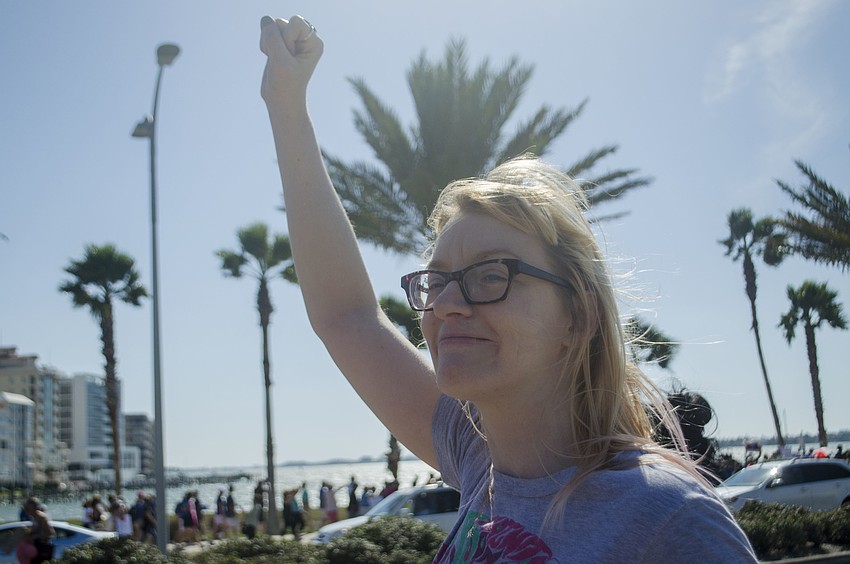 Amanda Farrell participates in the Women’s Solidarity March.