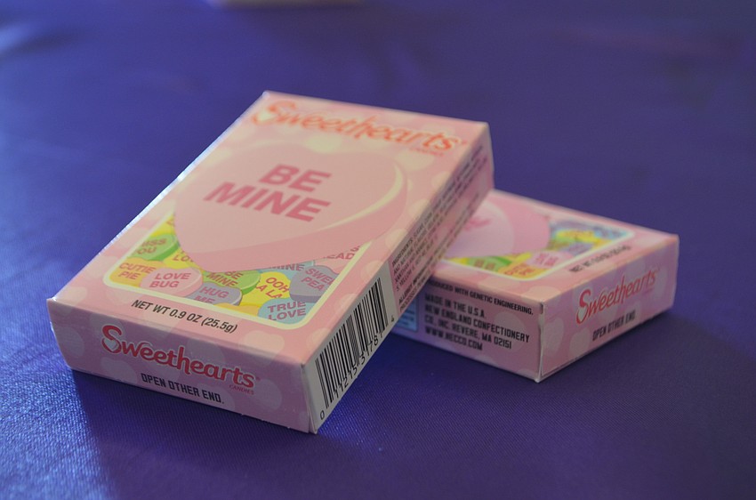 Boxes of candy sit on the tables at the 