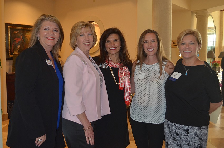 Carrie Star Rummery, Kathy Collums, Violeta Huesman, Tami Guz and Angela Massaro-Fain enjoy their evening at 