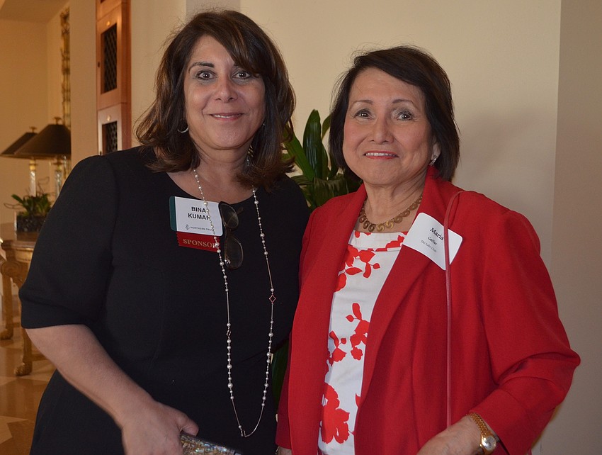 Bina Kumar and Maria Gaffar enjoy the festivities.