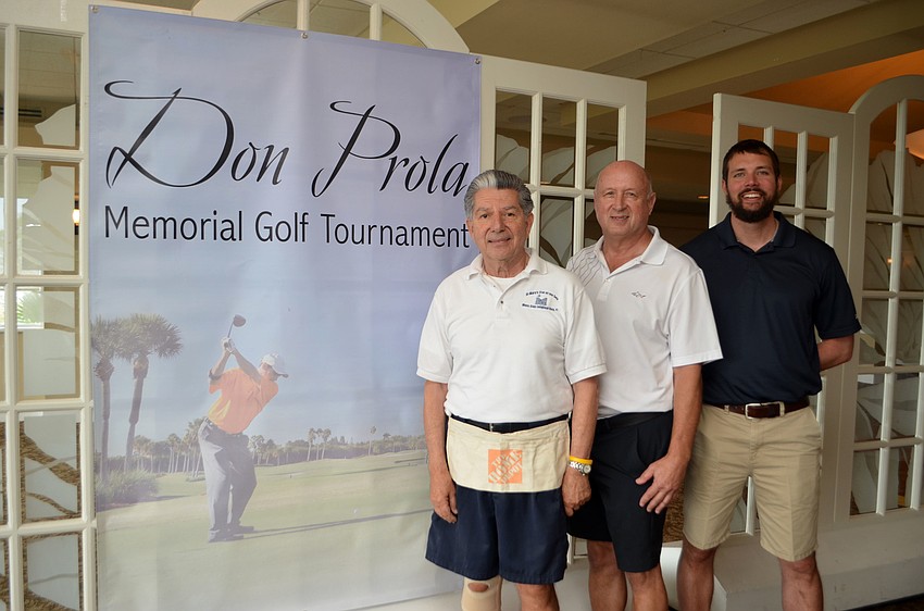 Co-chairman of the tournament Lenny DiStefano, Men’s Club President Chuck Sobieck and the Rev. Eric Scanlan