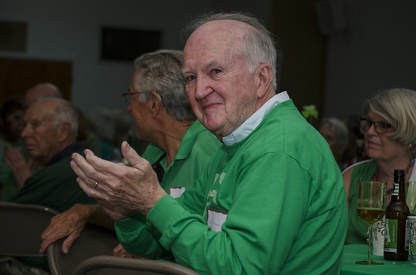Tom Walsh claps during a performance by the Drake School for Irish Dance, Sarasota.