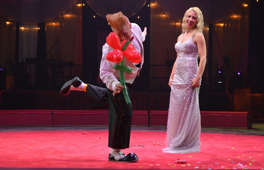 Bello Nock performs a clowning routine at the Big Top Gala on Feb. 25 at Feld Entertainment Studios.