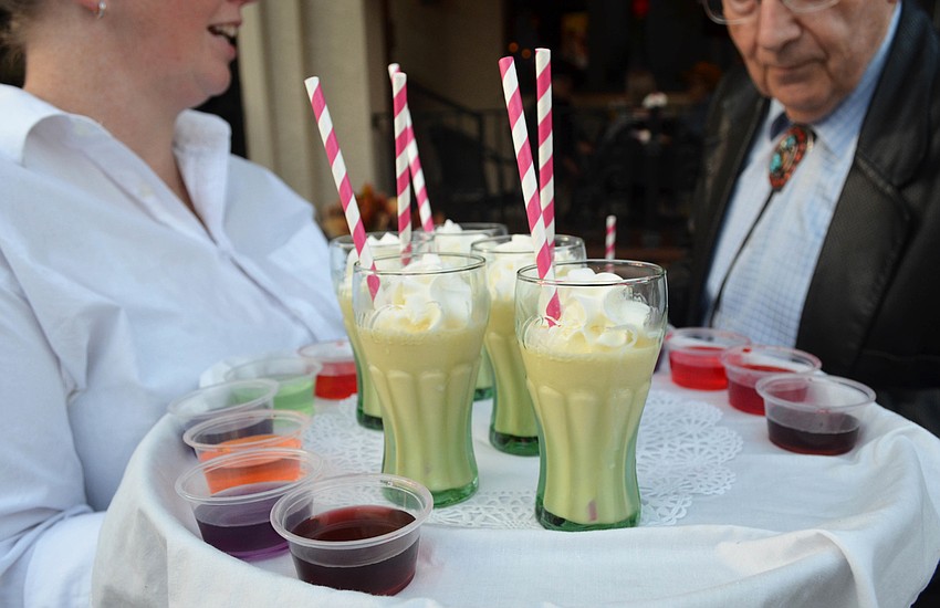 Guests took jello shots and sipped on alcoholic milkshakes made with Bailey’s, vodka, creme de mint and vanilla ice cream at the Florida Studio Theatre’s ‘50s Shindig on Feb. 27 at the FST Hegner Theatre Wing.