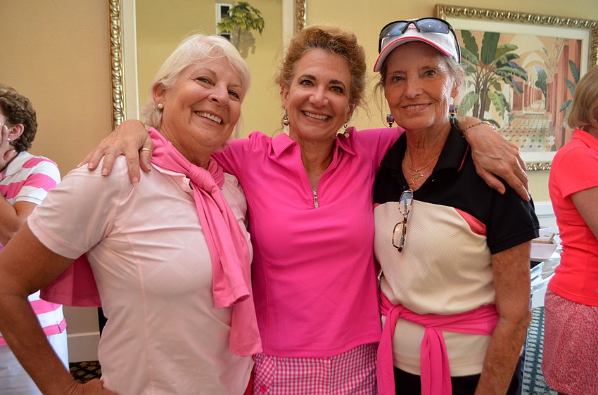 Breast Cancer survivor Becky Thomas, Donna Troendle and Janet Hartmann