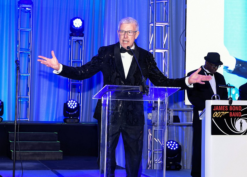 Asolo Repertory Theatre Producing Artistic Director Michael Edwards addresses the crowd at the  Asolo Gala on March 4 at The Ritz-Carlton, Sarasota.