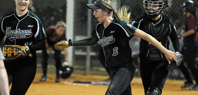 Sierra Schappacher reacts after Lakewood Ranch defeated Countryside 2-0 in the Class 7A-Region 3 quarterfinals April 24.
