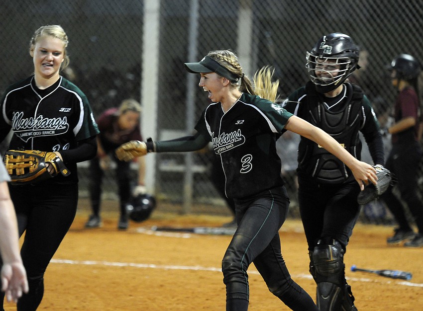 Sierra Schappacher reacts after Lakewood Ranch defeated Countryside 2-0 in the Class 7A-Region 3 quarterfinals April 24.