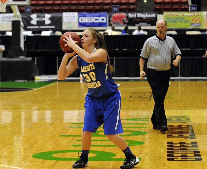 Sarasota Christian junior Heidi Miller attempts a shot in the first quarter.