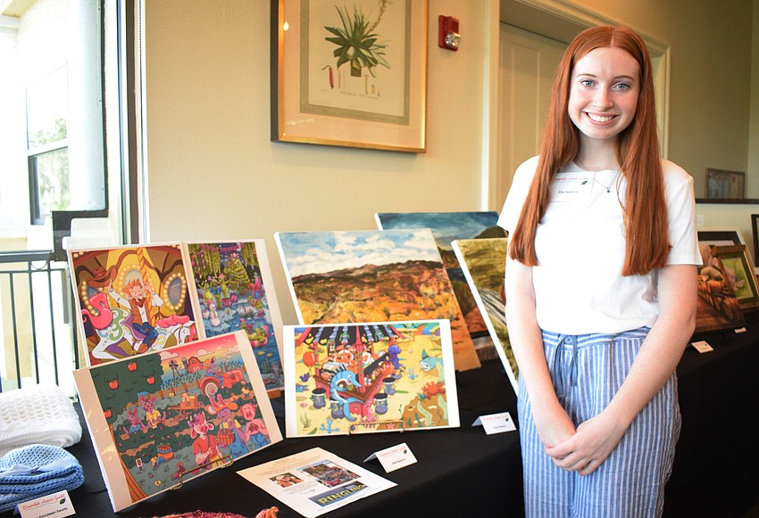 Waterlefe's Ellie Raistrick, a junior at Parrish Community High School, displays her digital art as a student artist in the Waterlefe Artists Guild Art Show.