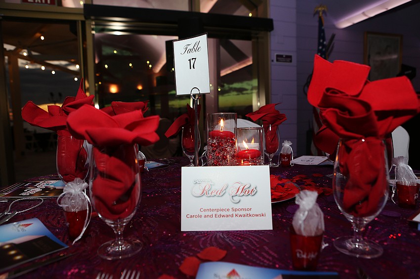 The night's theme and decor was a variety of reds.
