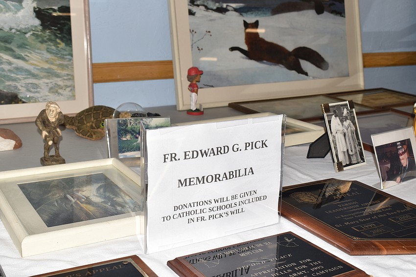 Many of the late Father Pick's possessions were available to interested parishioners for a small donation.