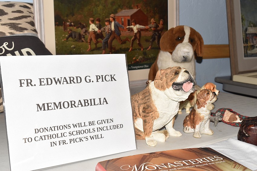 Many of the late Father Pick's possessions were available to interested parishioners for a small donation.