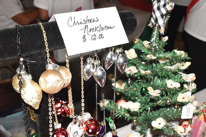 Seasonally appropriate jewelry was for sale.