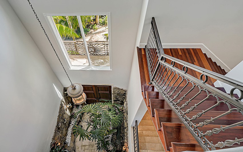 The home offers three living levels.