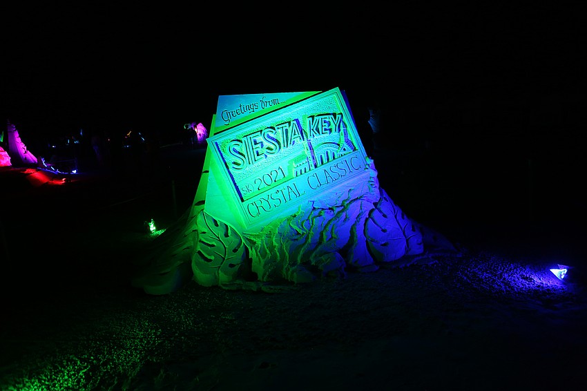 Many of the sculptures were lit up on Saturday night.