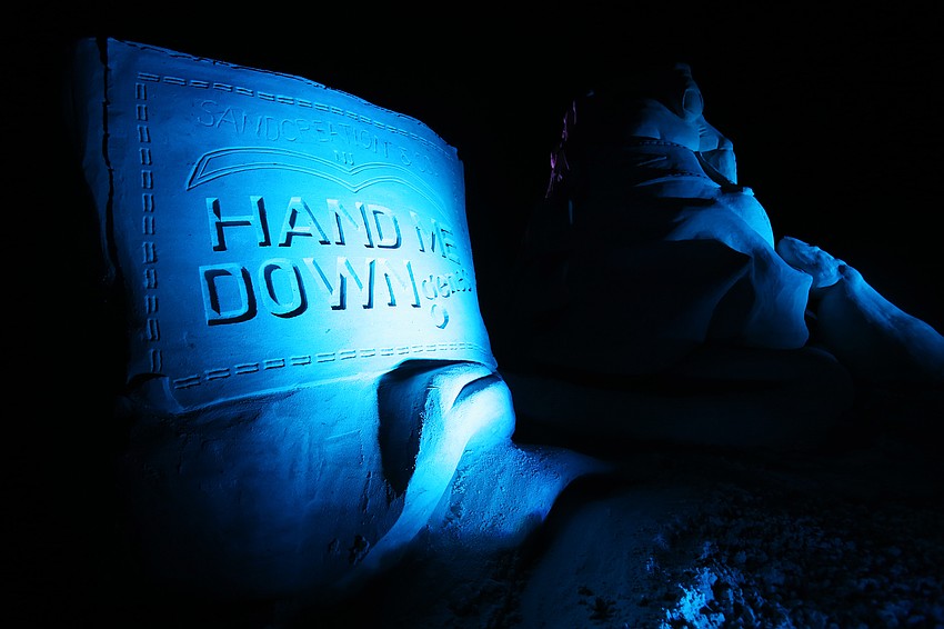 Many of the sculptures were lit up on Saturday night.