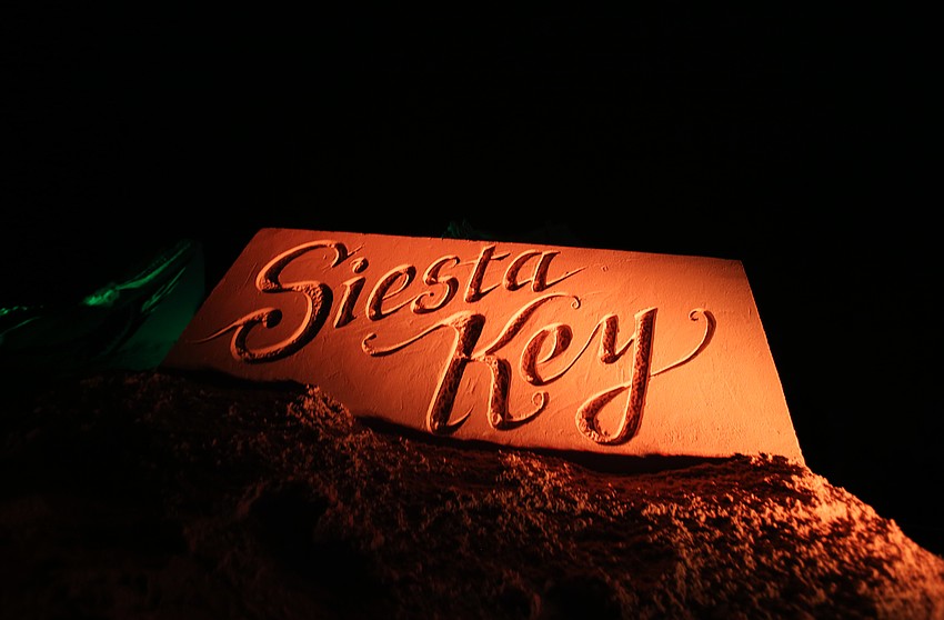 Many of the sculptures were lit up on Saturday night.