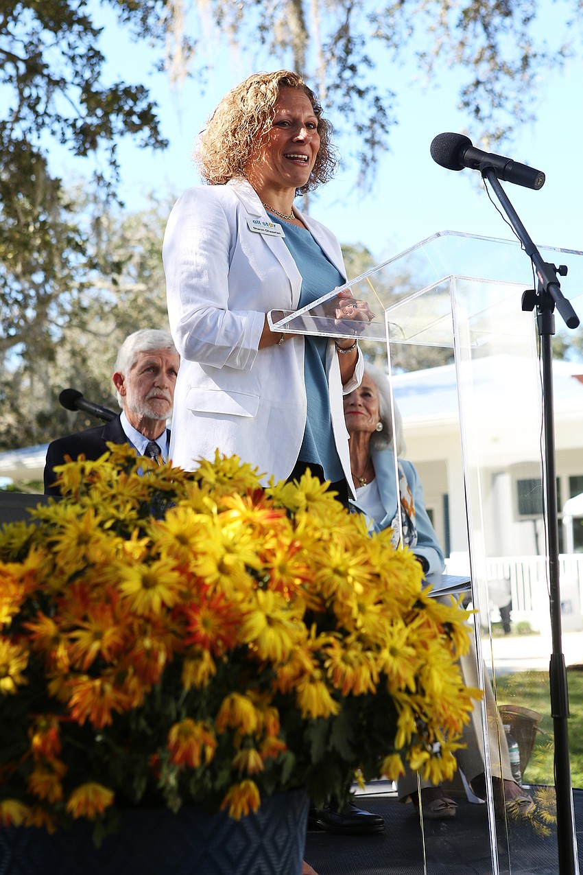 CEO Sharon Ghazarian speaks to the audience.