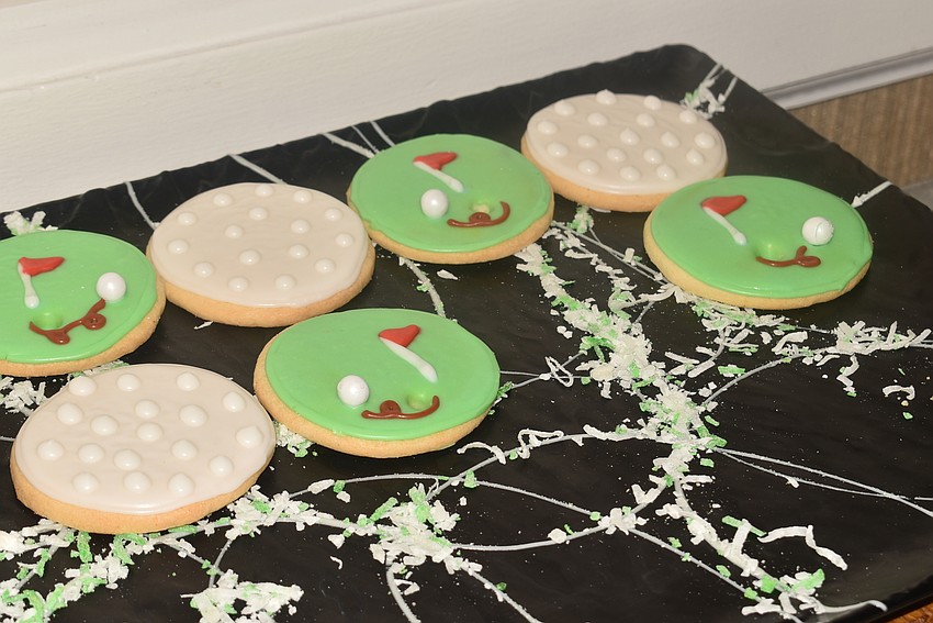 Golfers enjoyed themed cookies for dessert.