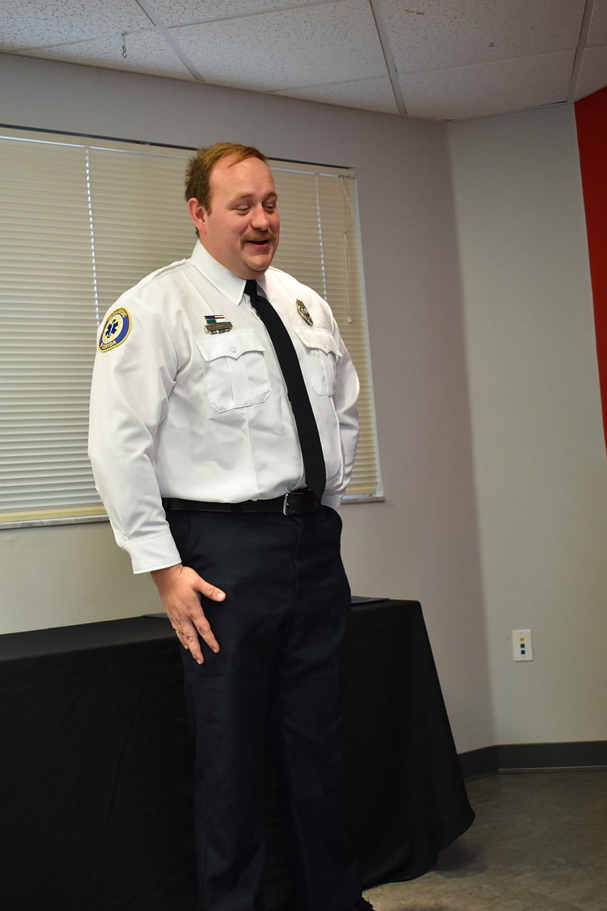 Firefighter-paramedic Chase Bullock won the department’s employee of the year award.