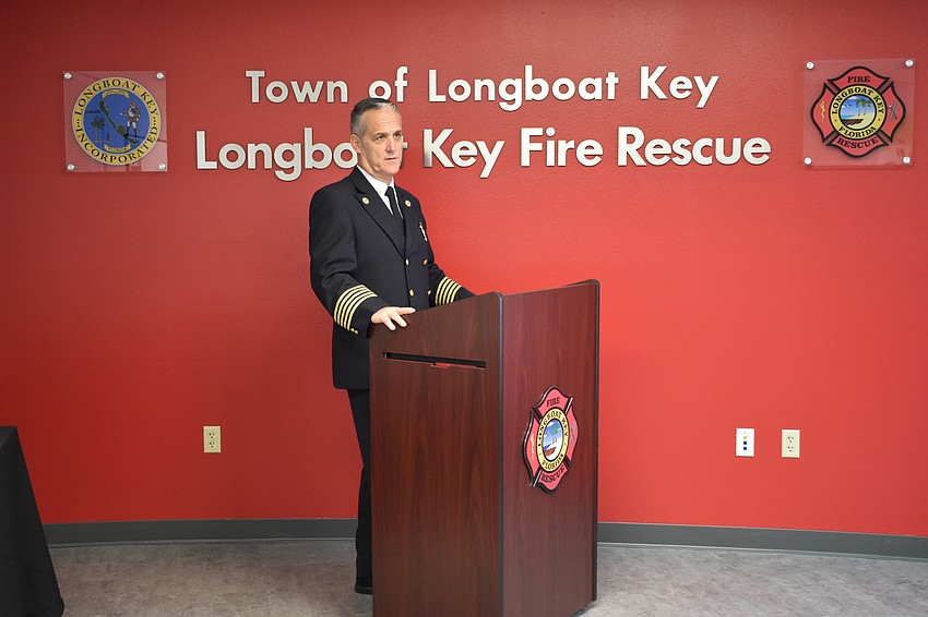 Fire Chief Paul Dezzi recognized many Longboat Key Fire Rescue Department personnel on Wednesday morning.