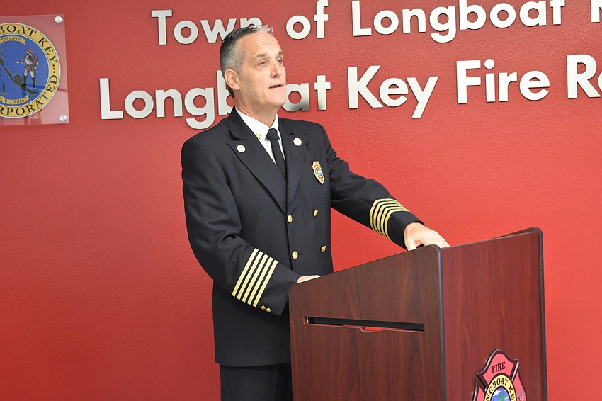 Fire Chief Paul Dezzi recognized many Longboat Key Fire Rescue Department personnel on Wednesday morning.