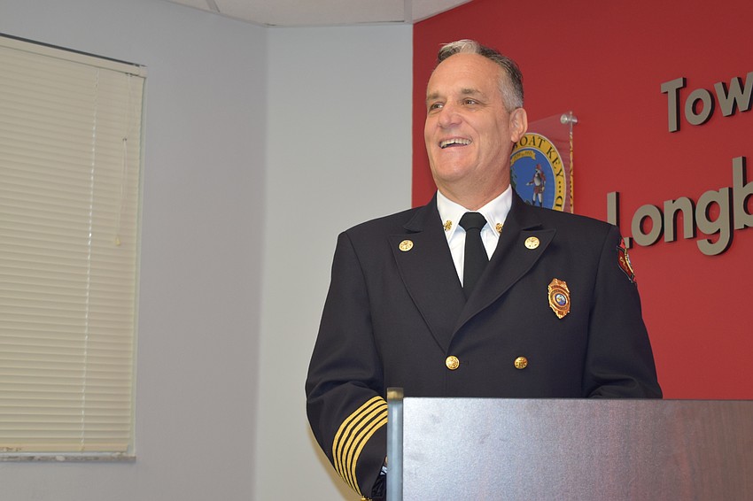 Fire Chief Paul Dezzi recognized many Longboat Key Fire Rescue Department personnel on Wednesday morning.