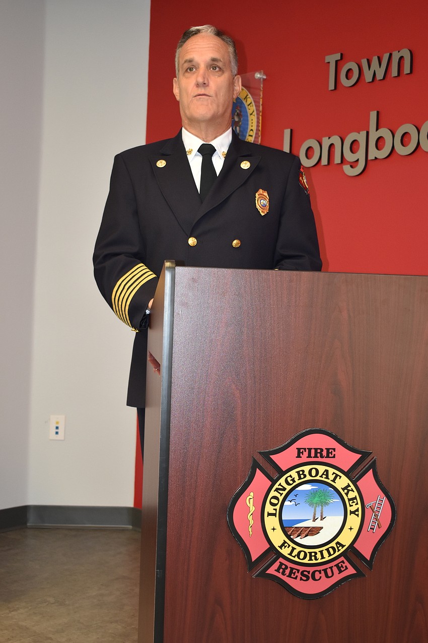 Fire Chief Paul Dezzi recognized many Longboat Key Fire Rescue Department personnel on Wednesday morning.