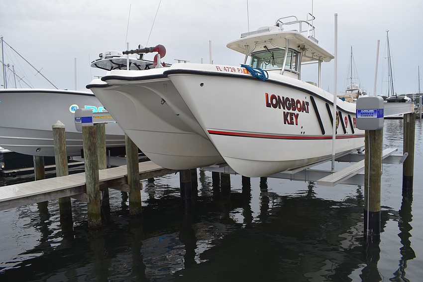The Longboat Key Fire Rescue Department stores its boat at the Harbourside docks.