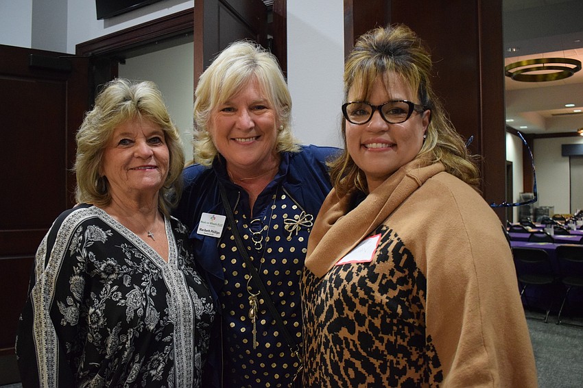 Lakewood Ranch's Zita Grepling, Maribeth Phillips, the president and CEO of Meals on Wheels Plus of Manatee, and Barbara Milian look forward to a night of Bingo.