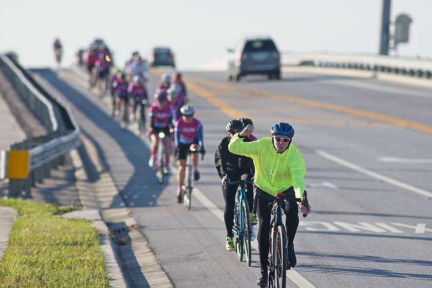 Cyclists from around the state participate in the Women on Wheels annual charity ride. They rode either 40 miles or 62 miles throughout Sarasota and Manatee counties to raise money Selah Freedom. Courtesy photo.