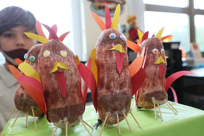 Brooks McHugh made seasonal turkeys.