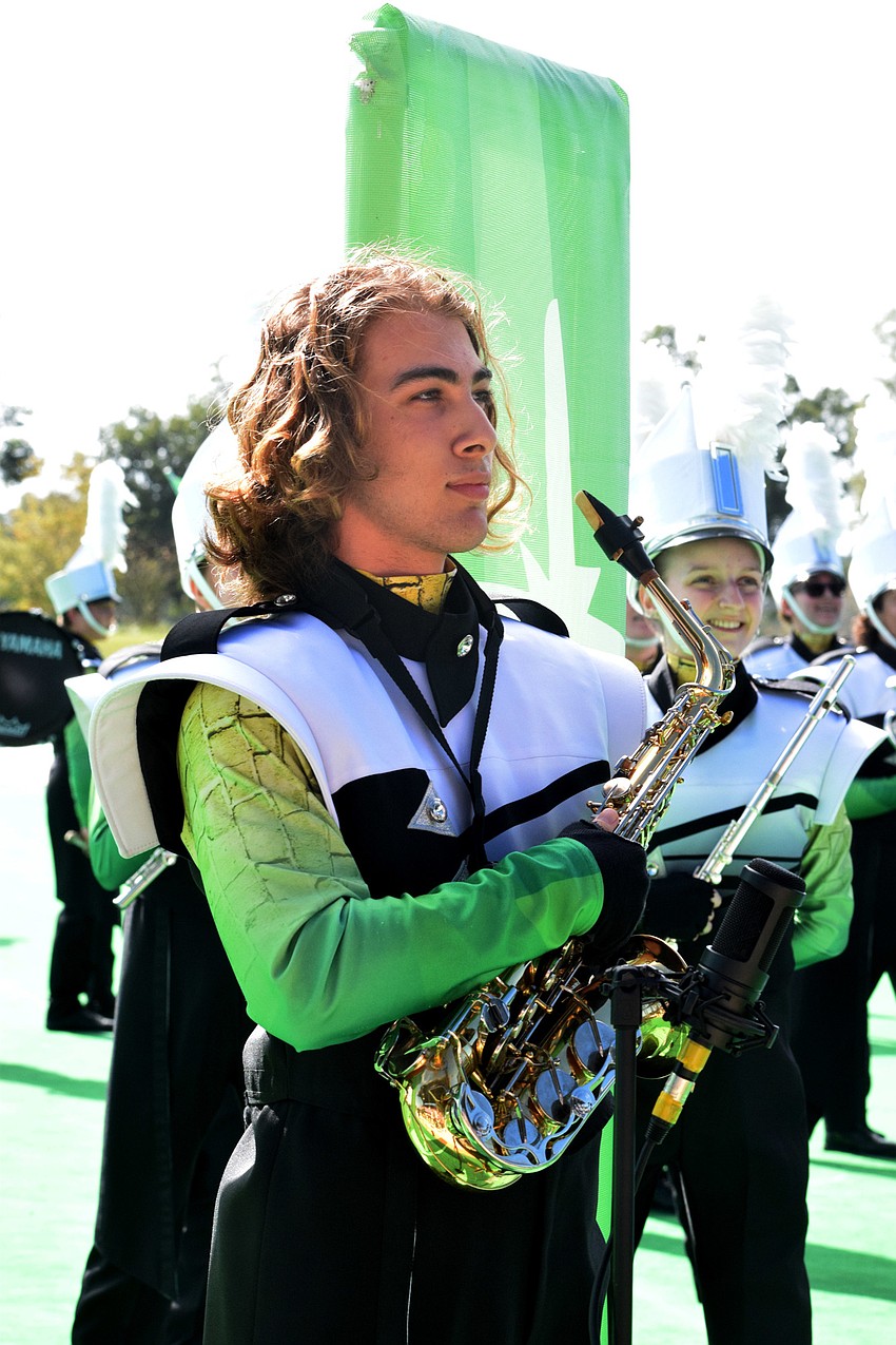 Ahmad Alhallaq with Lakewood Ranch High School finishes his solo.