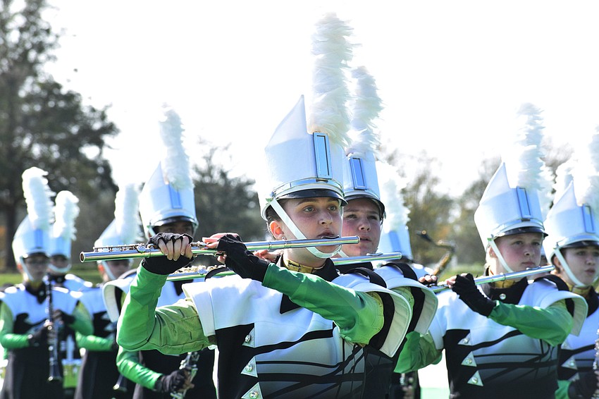 Lakewood Ranch's Emorie Lawrence and Ava Filewich put everything they have into their performance.