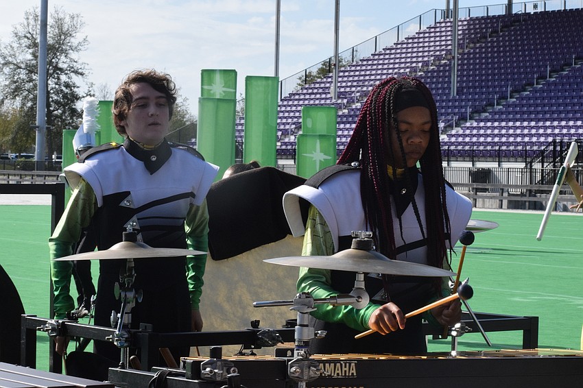 Lakewood Ranch's David Rutkauski and Tremiryah Miller focus on their performance.