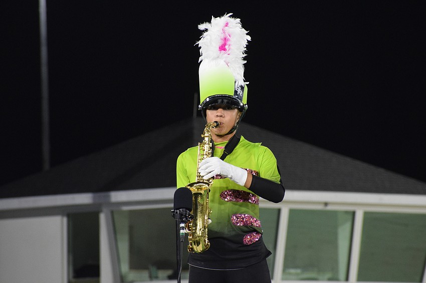 Braden River's Adanna Wharton plays a solo at the beginning of the band's performance.