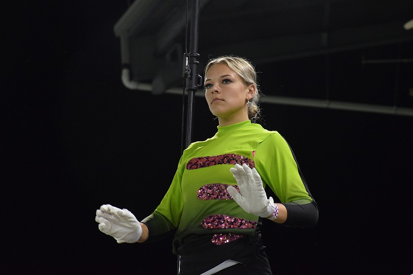 Allison Sicard, a junior at Braden River High, leads the band.