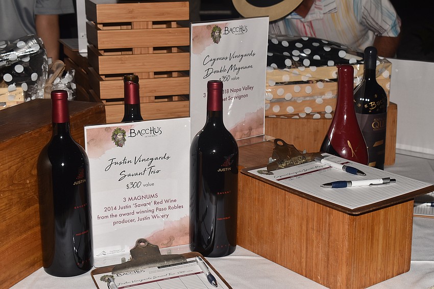 Attendees could bid on bottles of wine.
