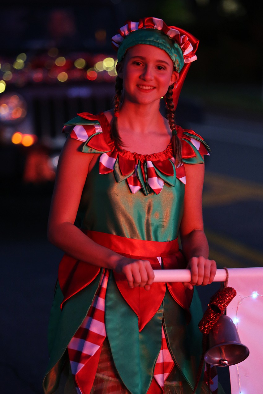 Eva McDonald walks along.