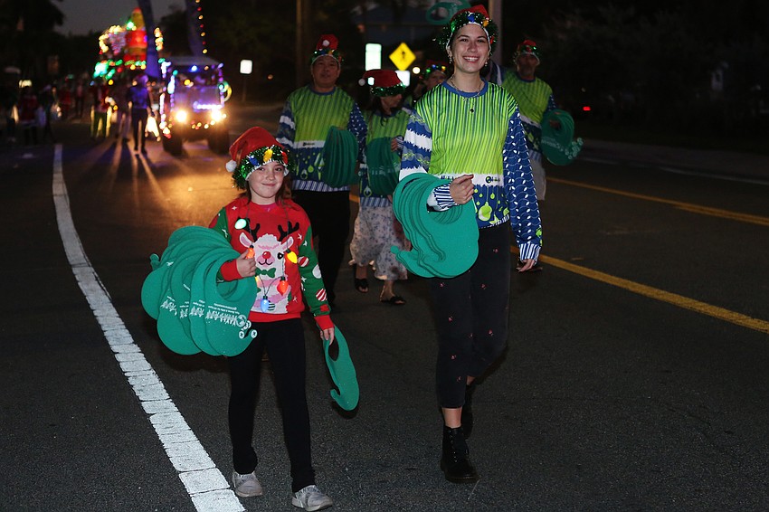 Faith Holliday and Isabelle Mullin stroll along.
