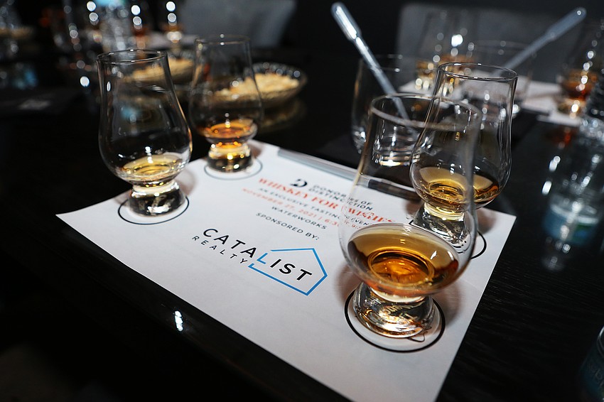 Guests had the chance to taste whiskey upstairs.