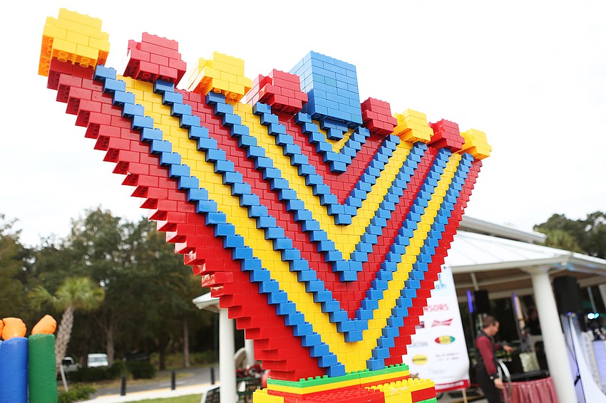 The event had a lego menorah.